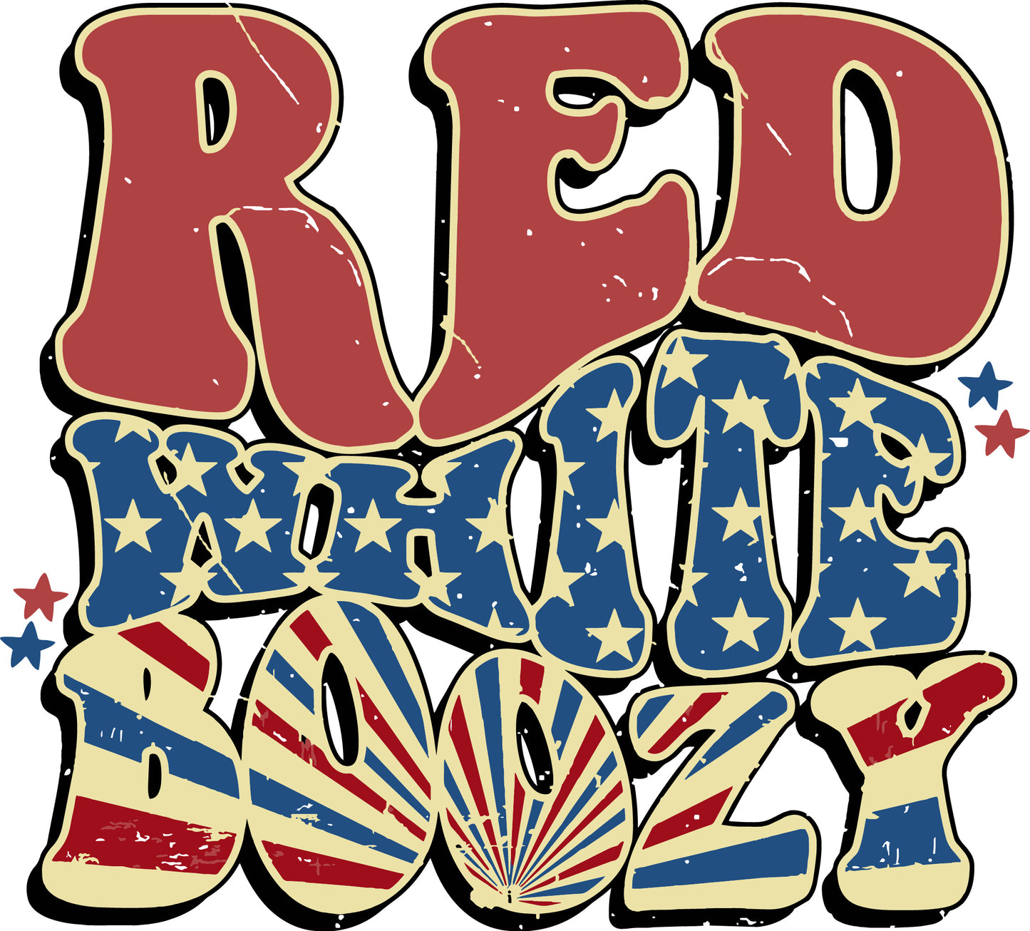 Red White And Boozy sublimation or screenprint- design only