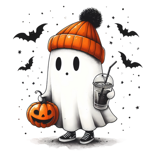 Cute ghost DESIGN ONLY SUBLIMATION OR SCREENPRINT