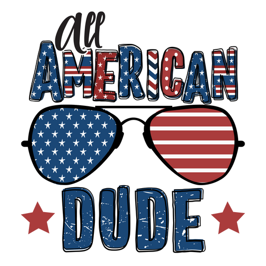 All American dude DESIGN ONLY- Sublimation or Screenprint