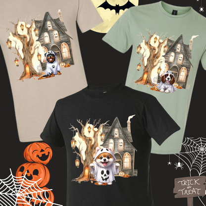 Halloween ghost dog SAND TEE SIZE XXL