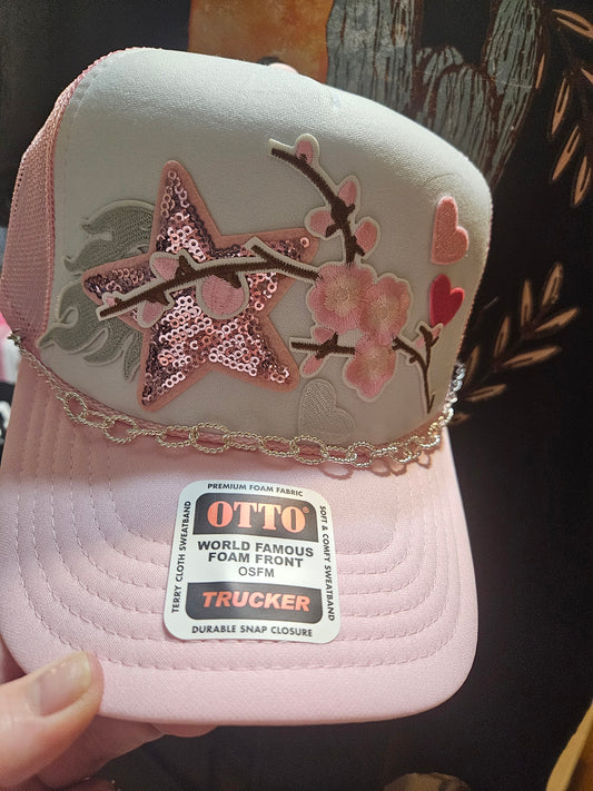 Decked out trucker hat with chain