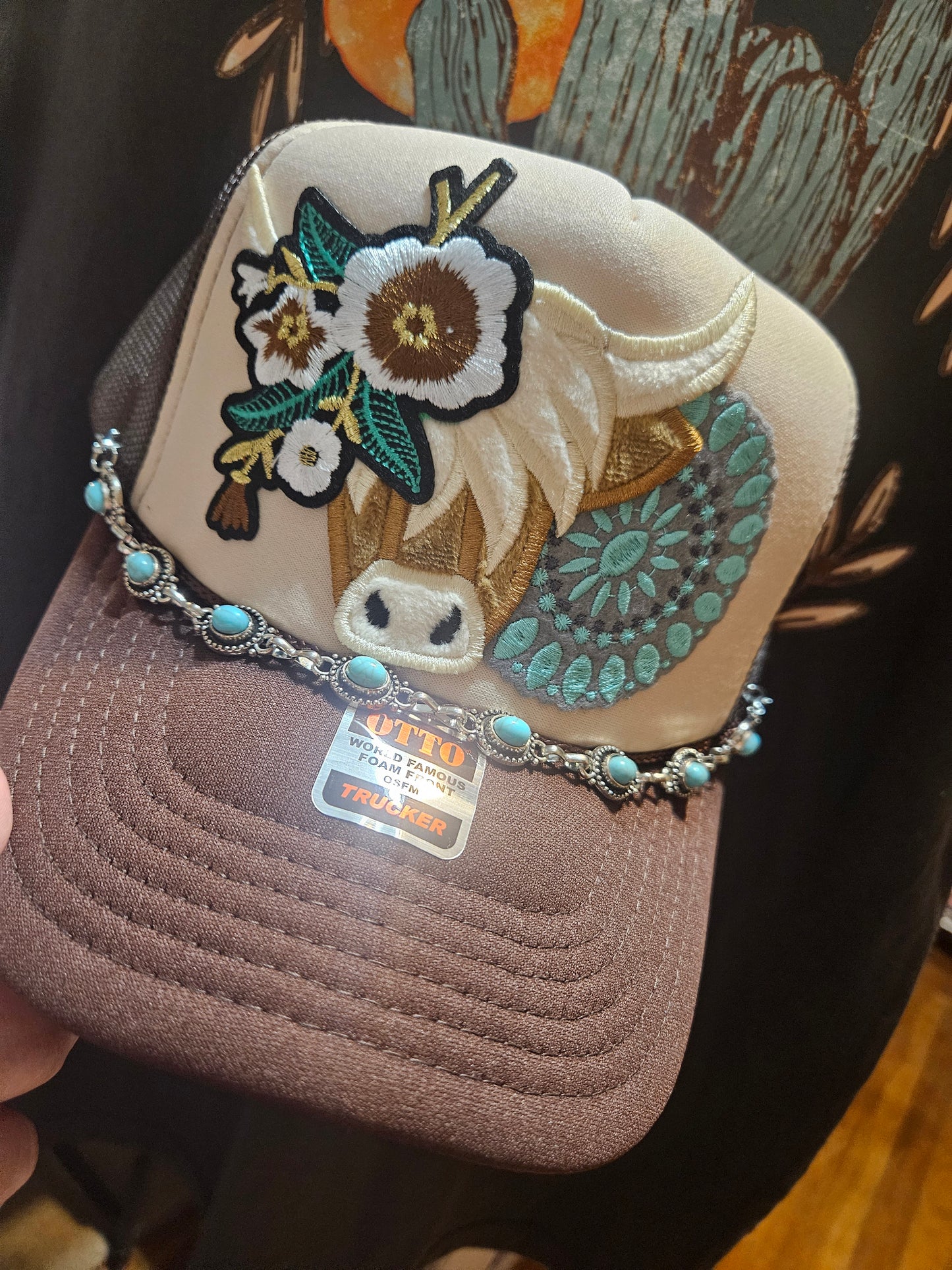 Decked out trucker hat with chain