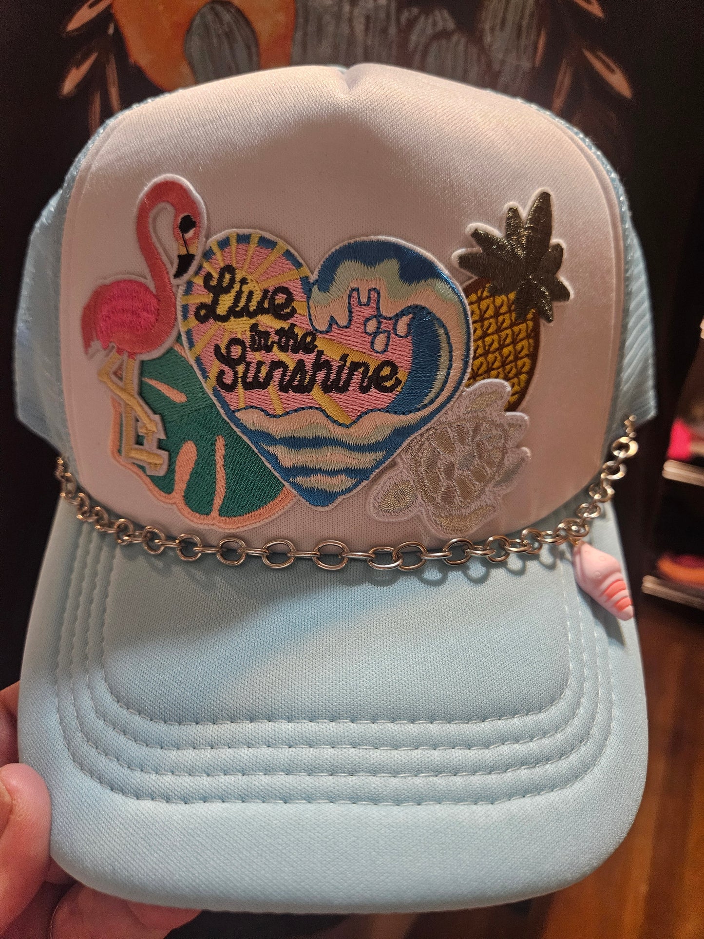 Decked out trucker hat with chain