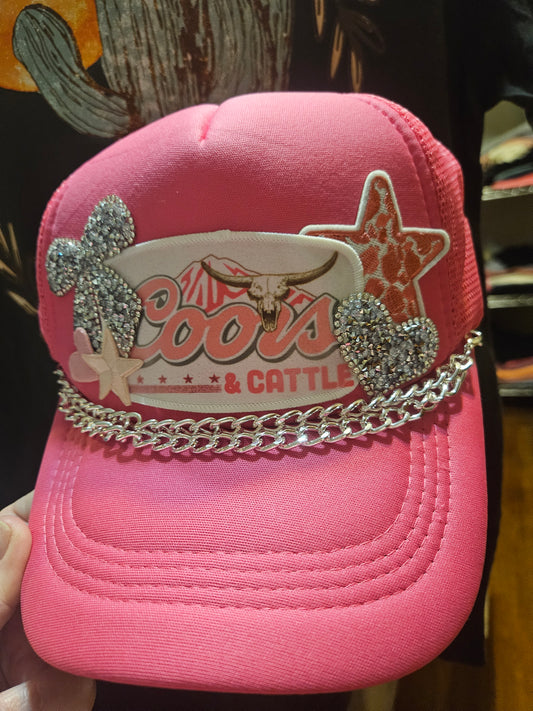 Decked out trucker hat with chain