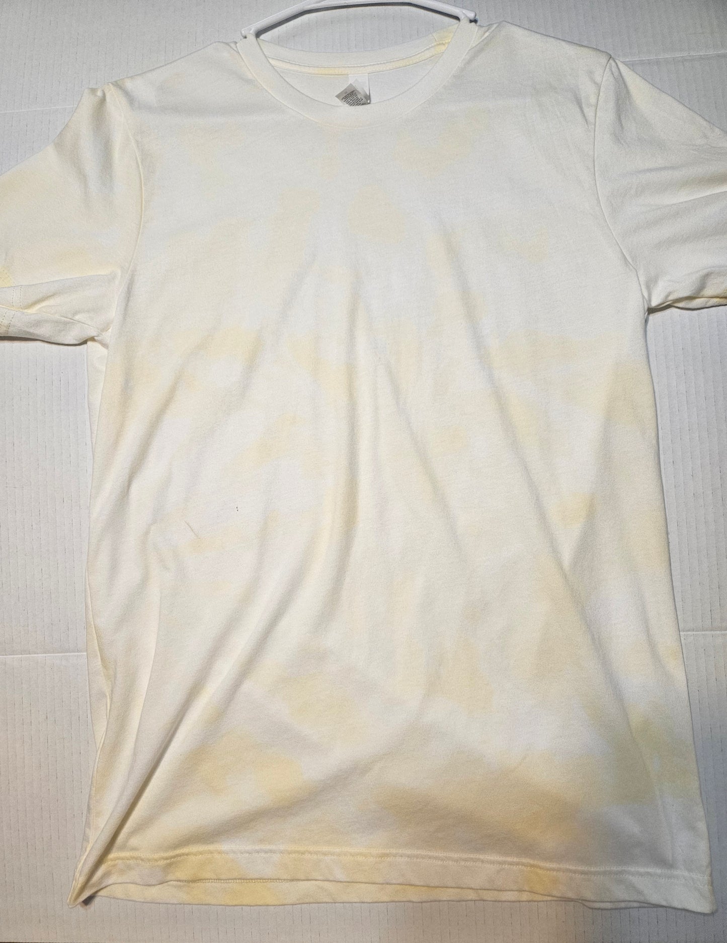 Yellow bleached tee sublimation or screenprint design