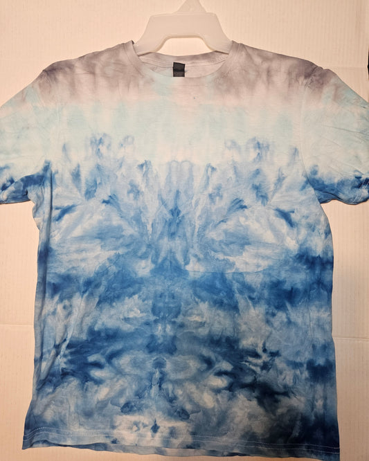 Blue and grey tie dye- screenprint design