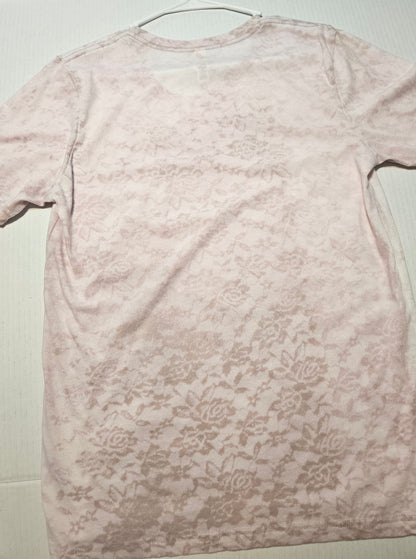 Dusty mauve vintage lace tee- sublimation or screenprint