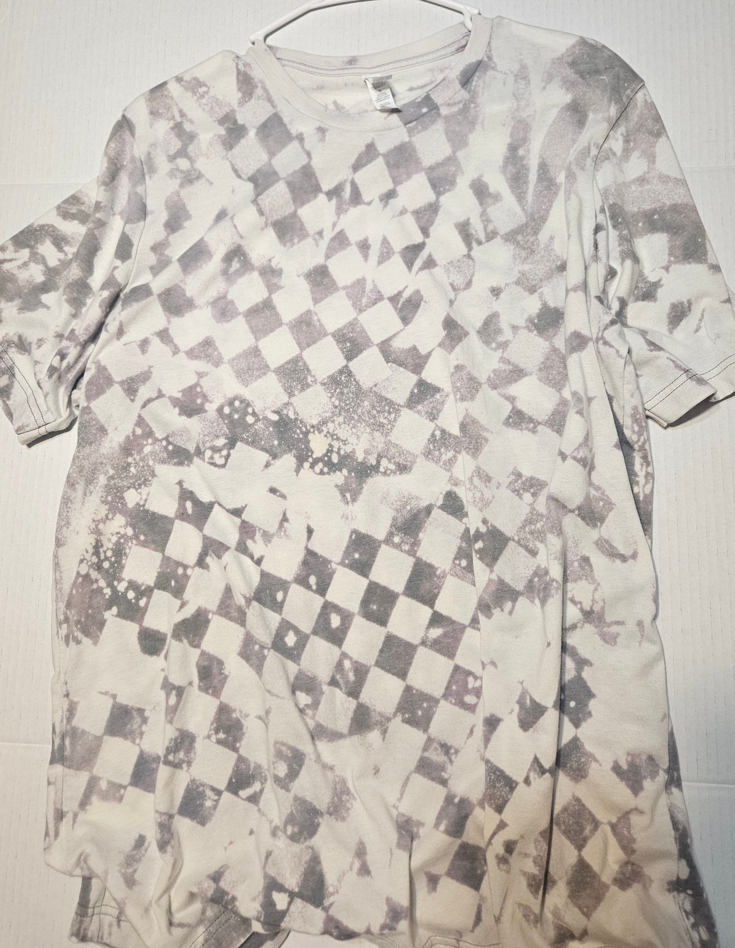 Grey bleached checkered- sublimation or screenprint