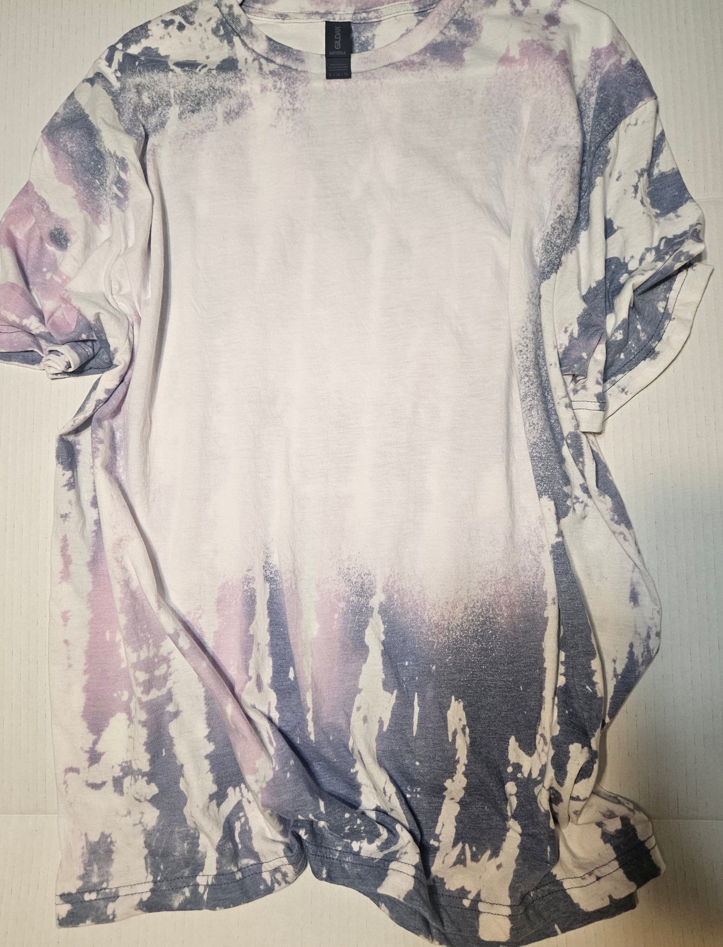 Blue bleached tee- sublimation or screenprint design