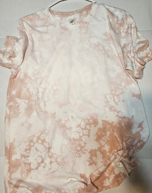 Peach leopard bleached tee Large- sublimation or screenprint