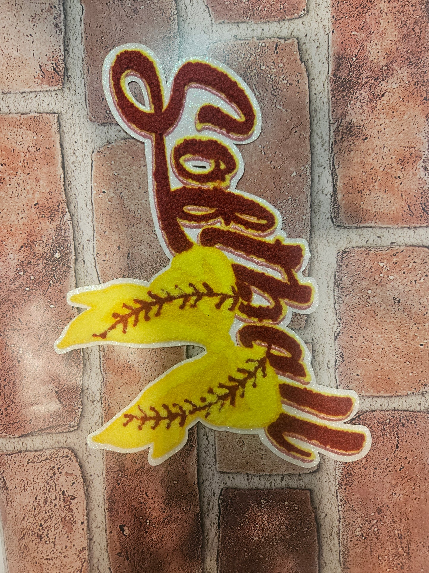 Softball chenille patch