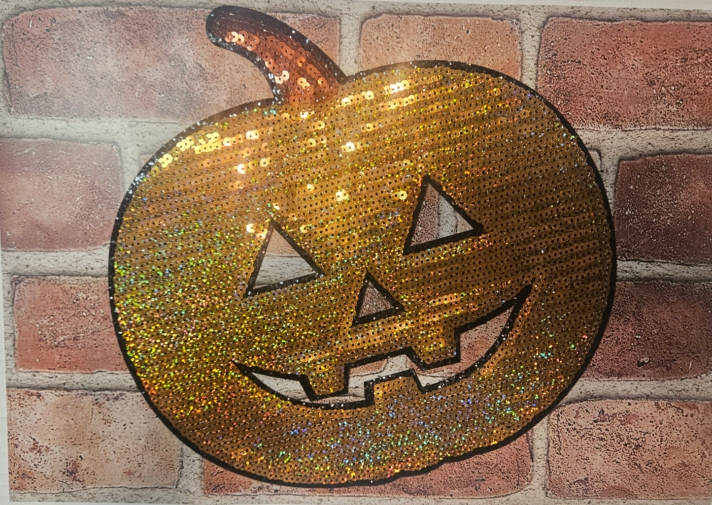 Pumpkin sequin patch