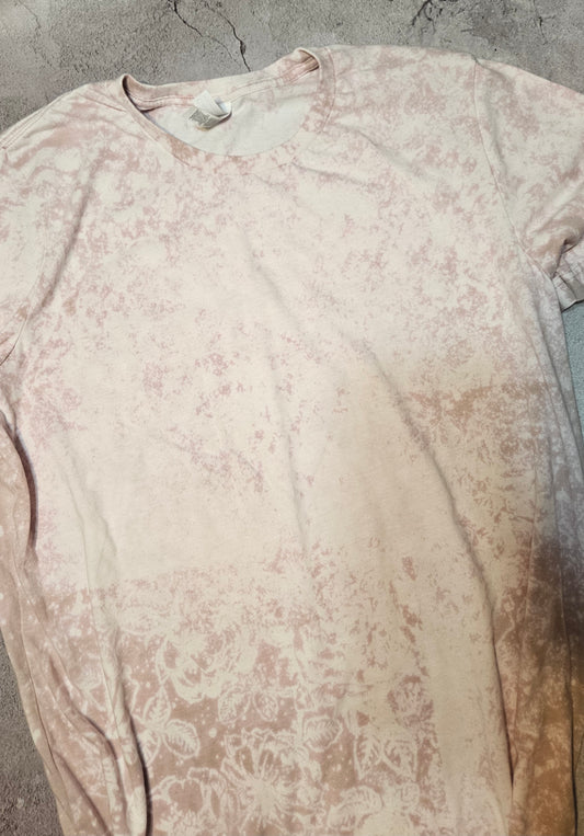 Dusty mauve lace flowers bleached tee Choose Screenprint or sublimation design