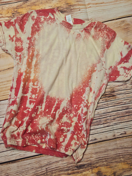 Children's red bleached tee Medium SUBLIMATION OR SCREENPRINT