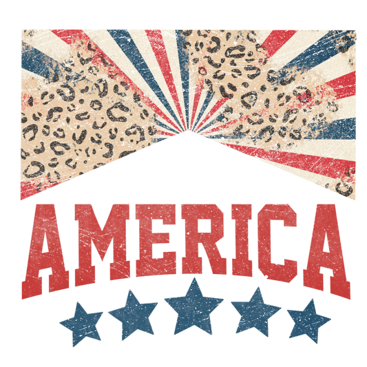 Retro and Leopard America sublimation or screenprint- design only