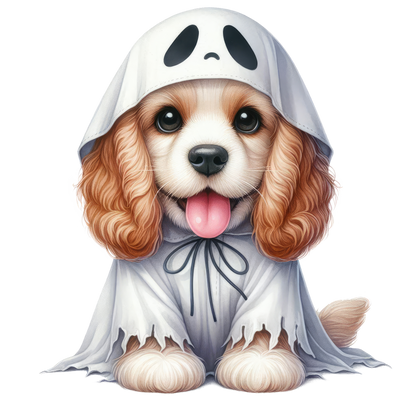 Halloween ghost dog SAND TEE SIZE SMALL