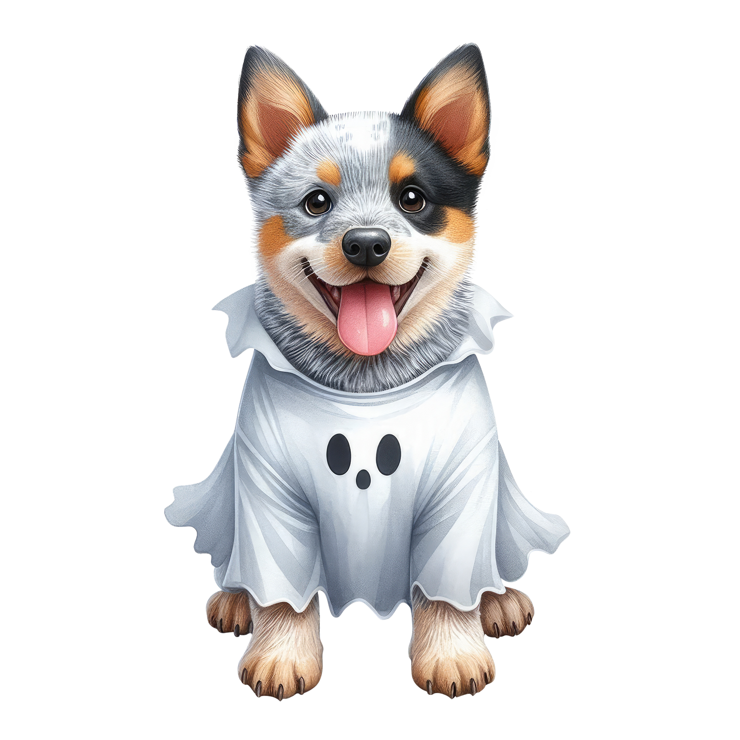 Halloween ghost dog SAND TEE SIZE SMALL