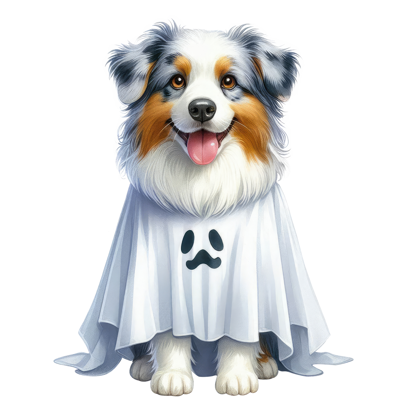 Halloween ghost dog SAND TEE SIZE XXL