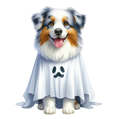 Halloween ghost dog SAND TEE SIZE XXL