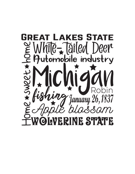 Michigan -DESIGN ONLY SUBLIMATION OR SCREENPRINT