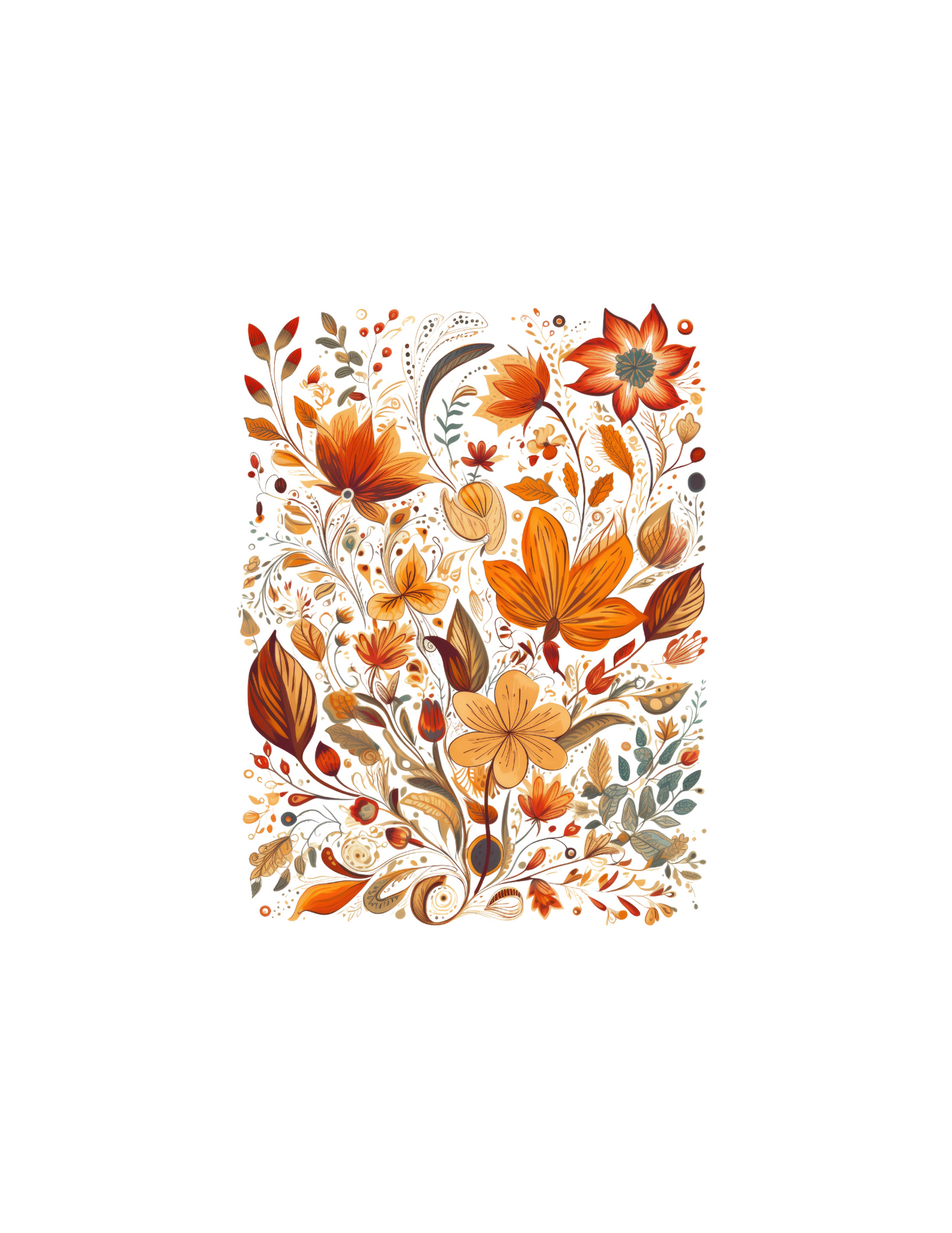 Autumn floral sublimation or screenprint DESIGN ONLY