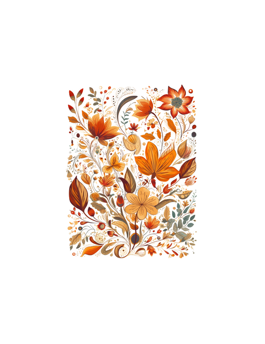 Autumn floral sublimation or screenprint DESIGN ONLY