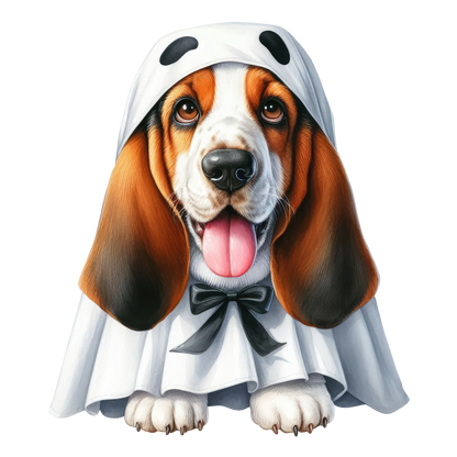 Halloween ghost dog SAND TEE SIZE XXL