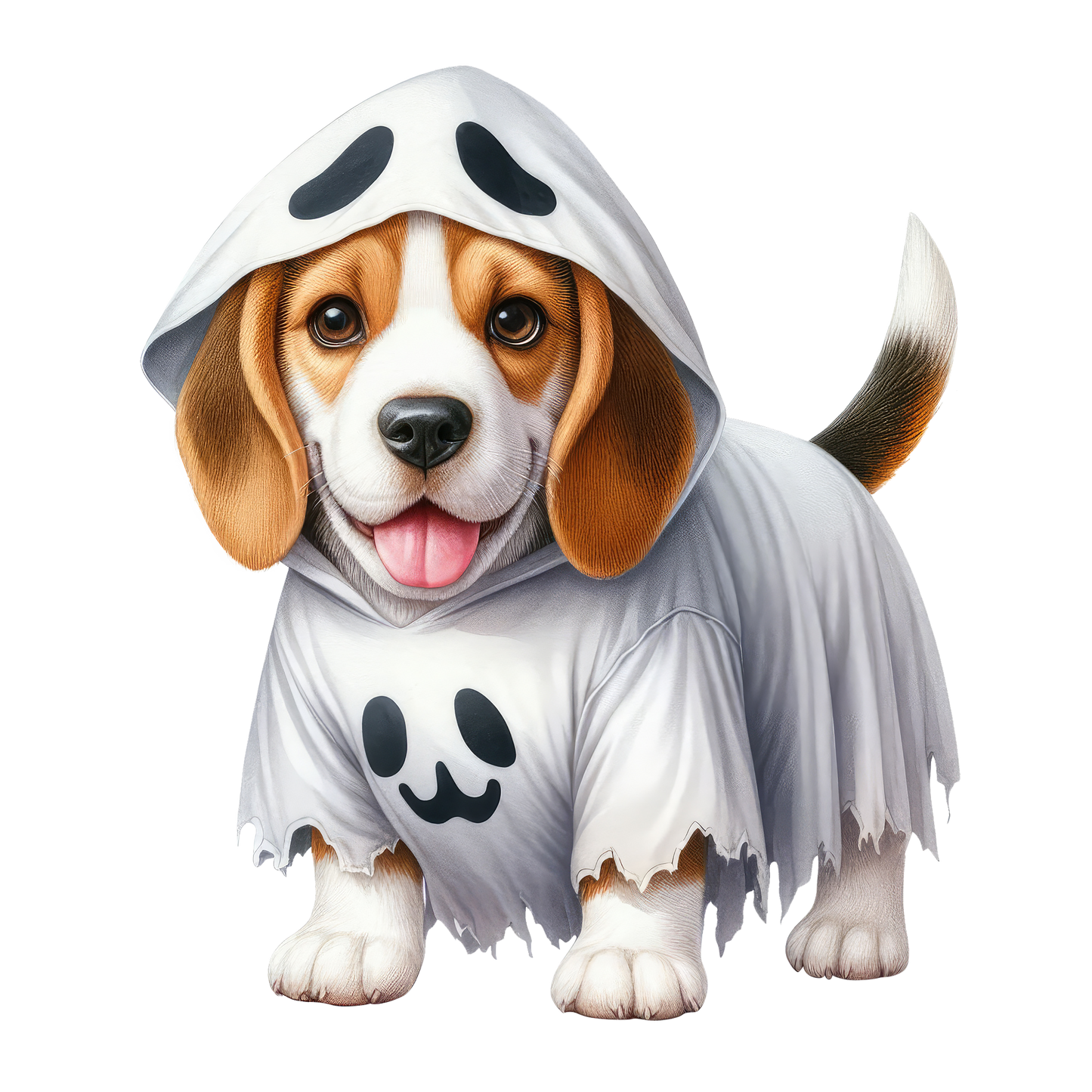 Halloween ghost dog SAND TEE SIZE SMALL