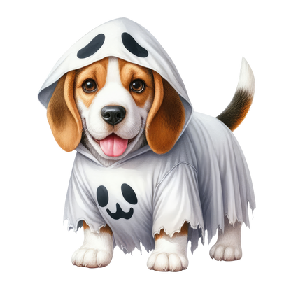 Halloween ghost dog SAND TEE SIZE XXL