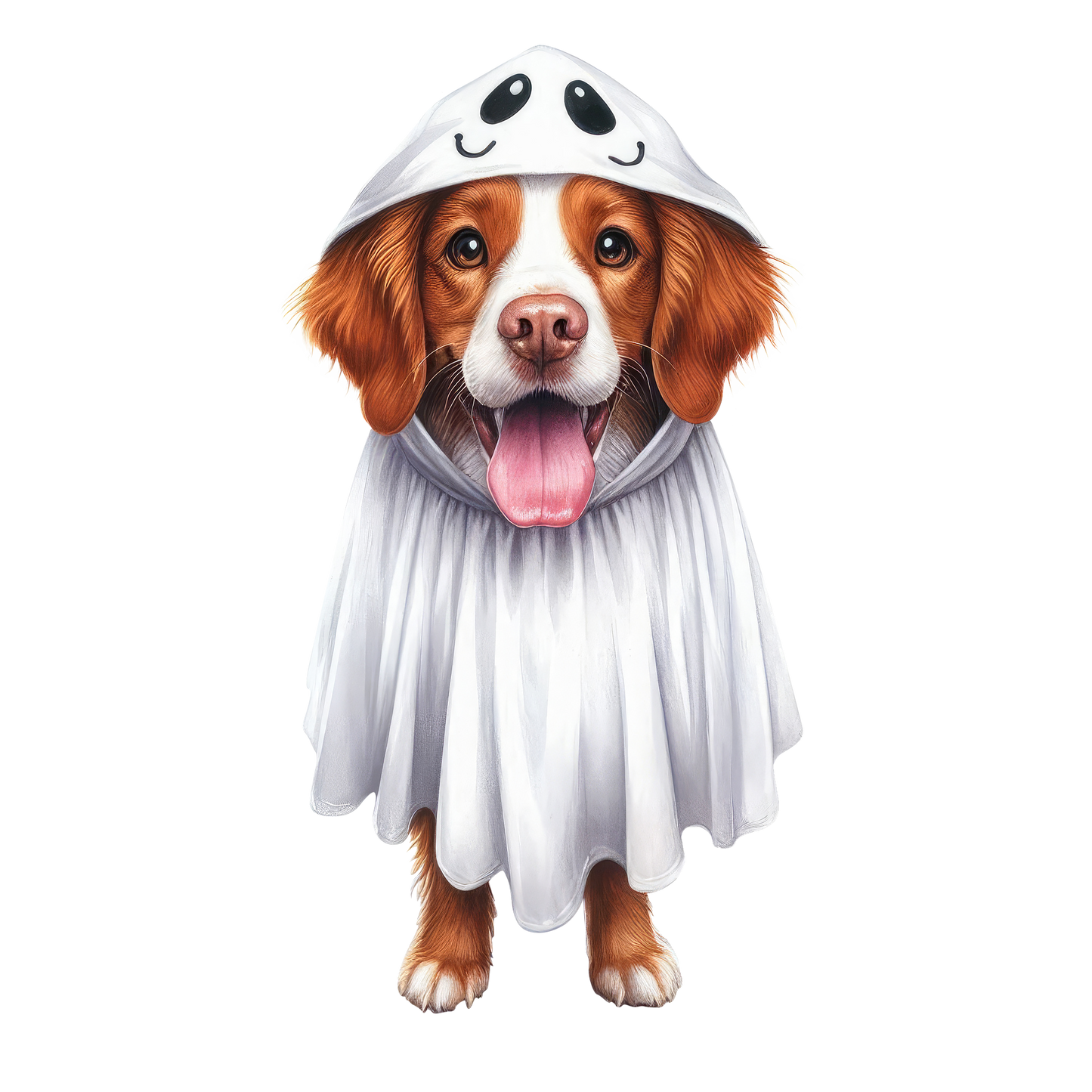 Halloween ghost dog SAND TEE SIZE SMALL