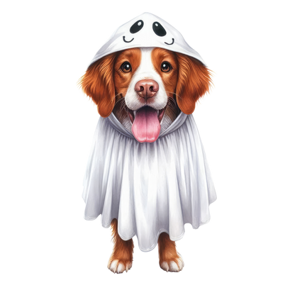 Halloween ghost dog SAND TEE SIZE SMALL