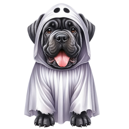 Halloween ghost dog SAND TEE SIZE XXL