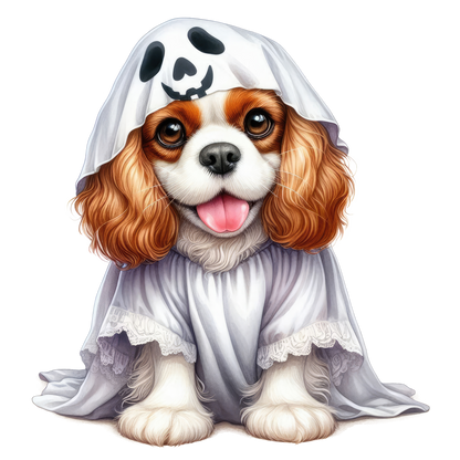 Halloween ghost dog SAND TEE SIZE XXL