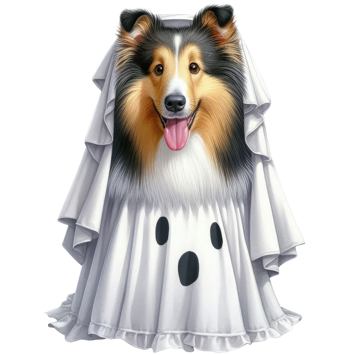 Halloween ghost dog SAND TEE SIZE XXL