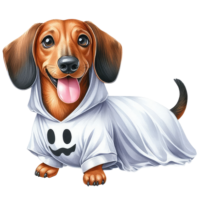 Halloween ghost dog SAND TEE SIZE SMALL