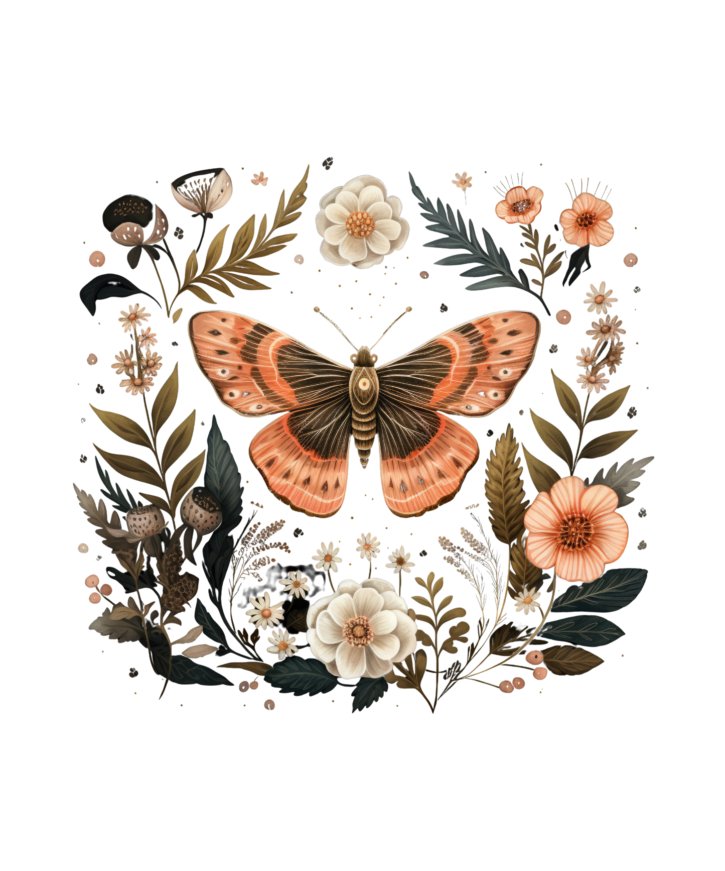 Butterfly Floral sublimation or screenprint- design only