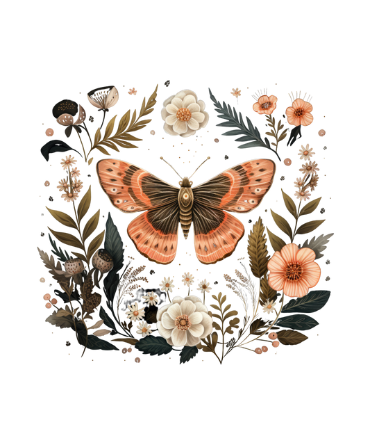 Butterfly Floral sublimation or screenprint- design only