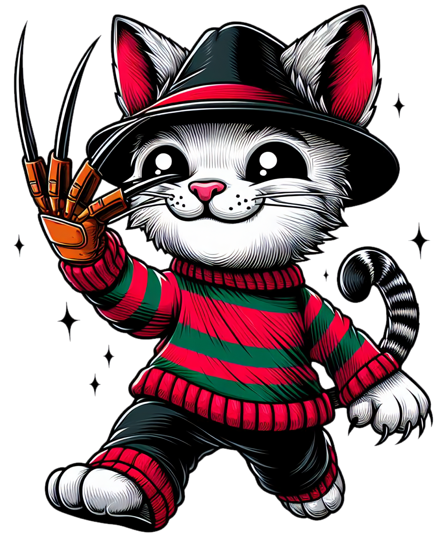 Funny Freddy cat - DESIGN ONLY SUBLIMATION OR SCREENPRINT