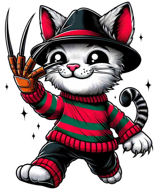 Funny Freddy cat - DESIGN ONLY SUBLIMATION OR SCREENPRINT