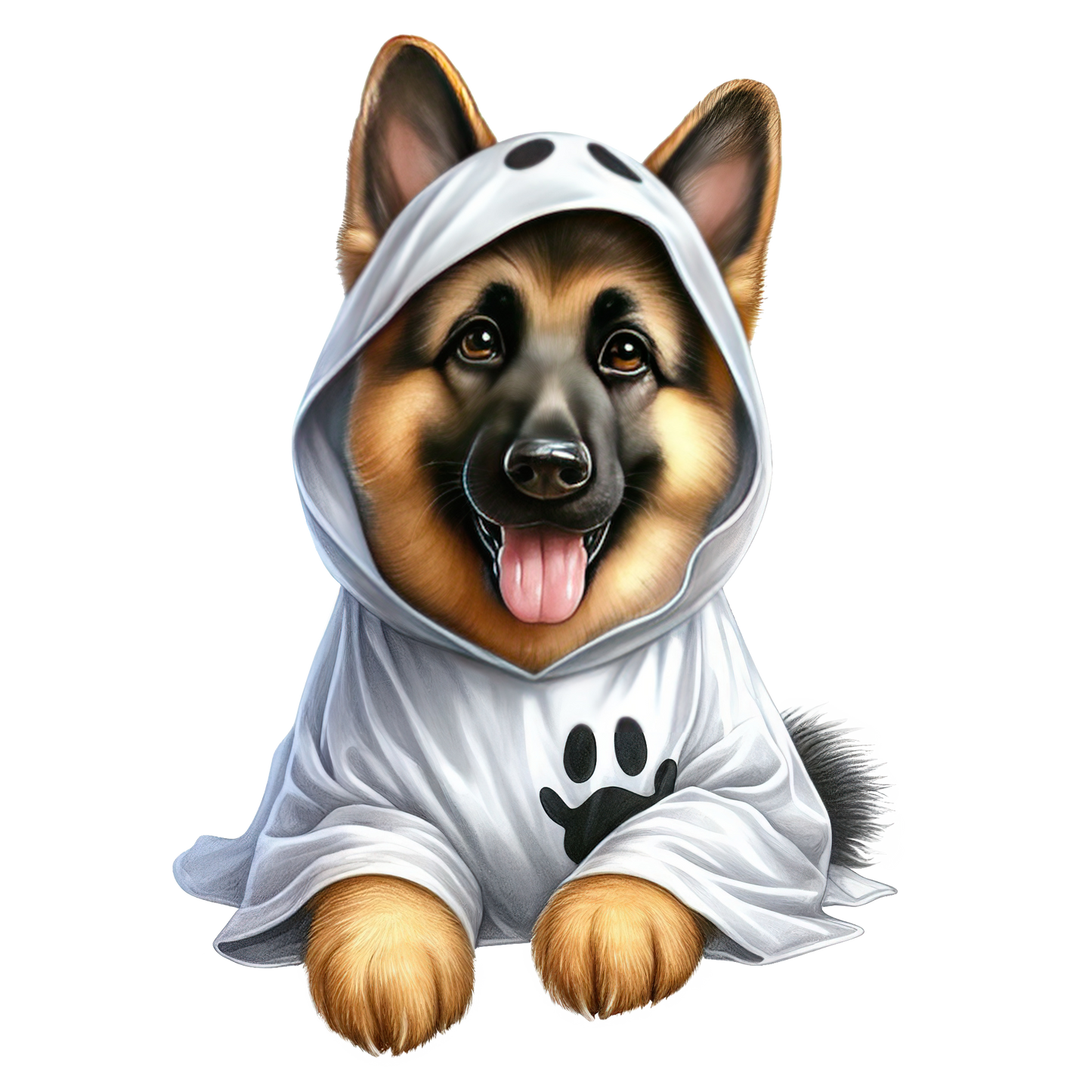 Halloween ghost dog SAND TEE SIZE XXL