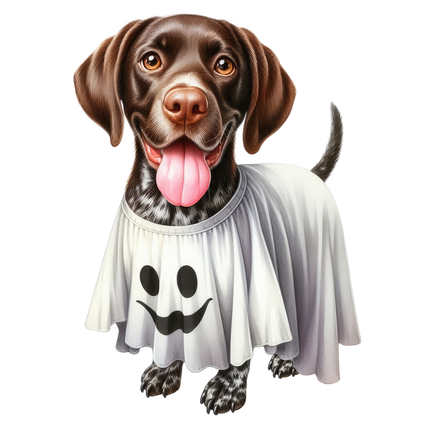 Halloween ghost dog SAND TEE SIZE SMALL