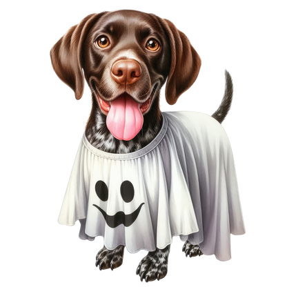 Halloween ghost dog SAND TEE SIZE SMALL