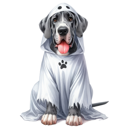 Halloween ghost dog SAND TEE SIZE XXL