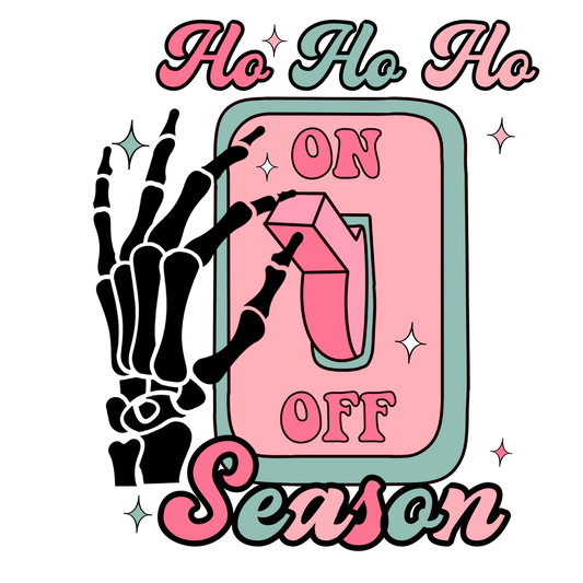 Ho Ho Ho season skelly DESIGN ONLY- Sublimation or Screenprint