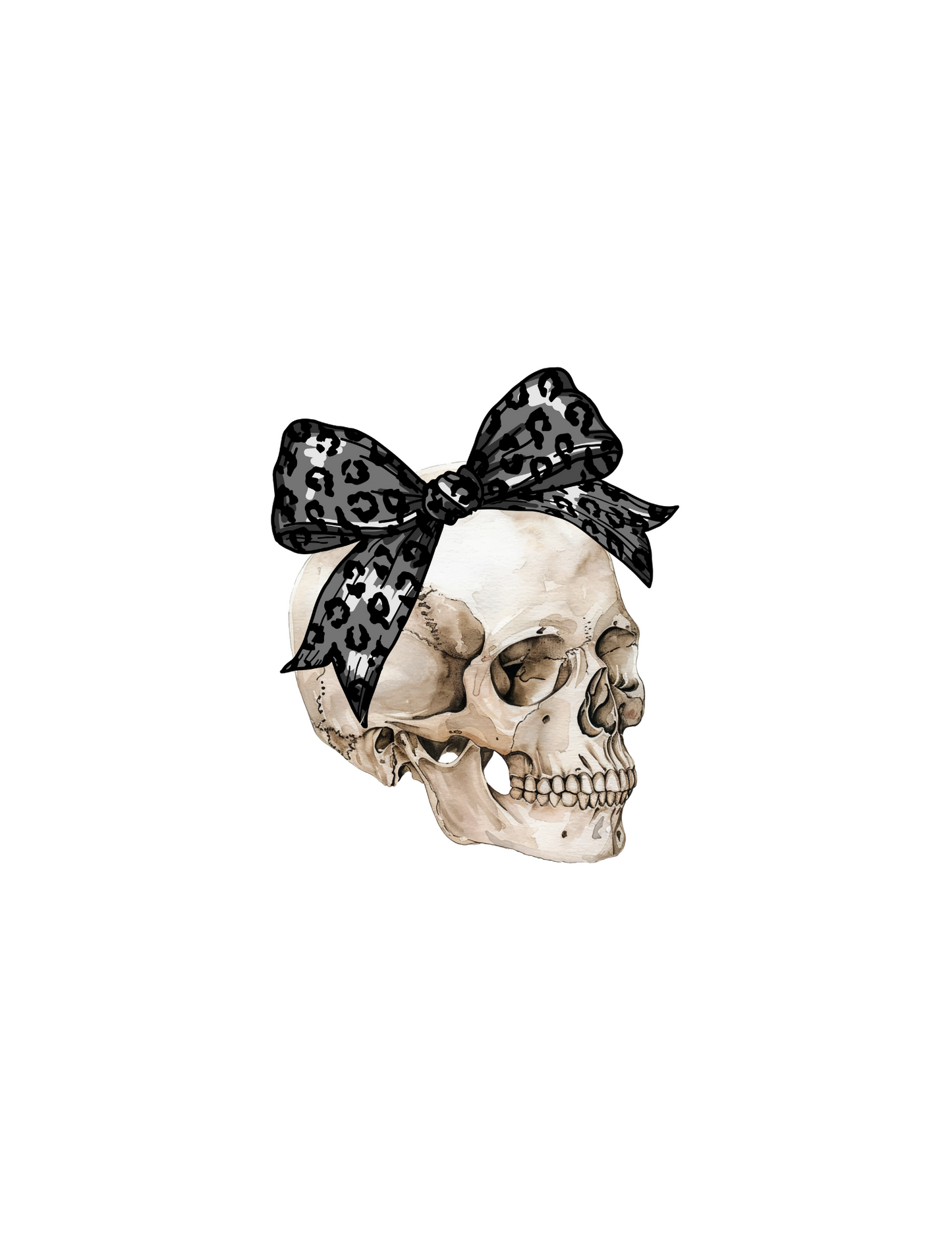 Skull with bow DESIGN ONLY- sublimation or screenprint