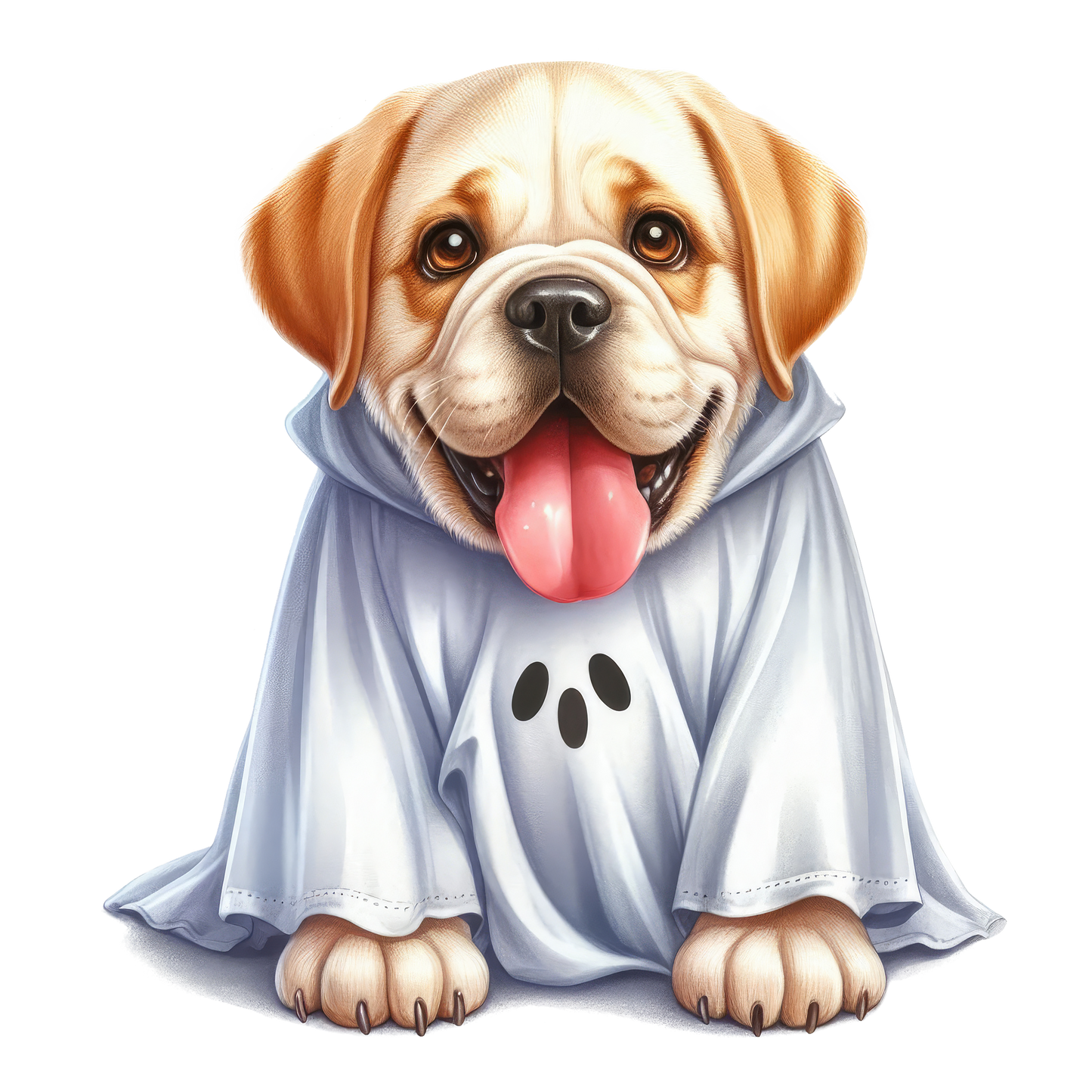 Halloween ghost dog SAND TEE SIZE SMALL