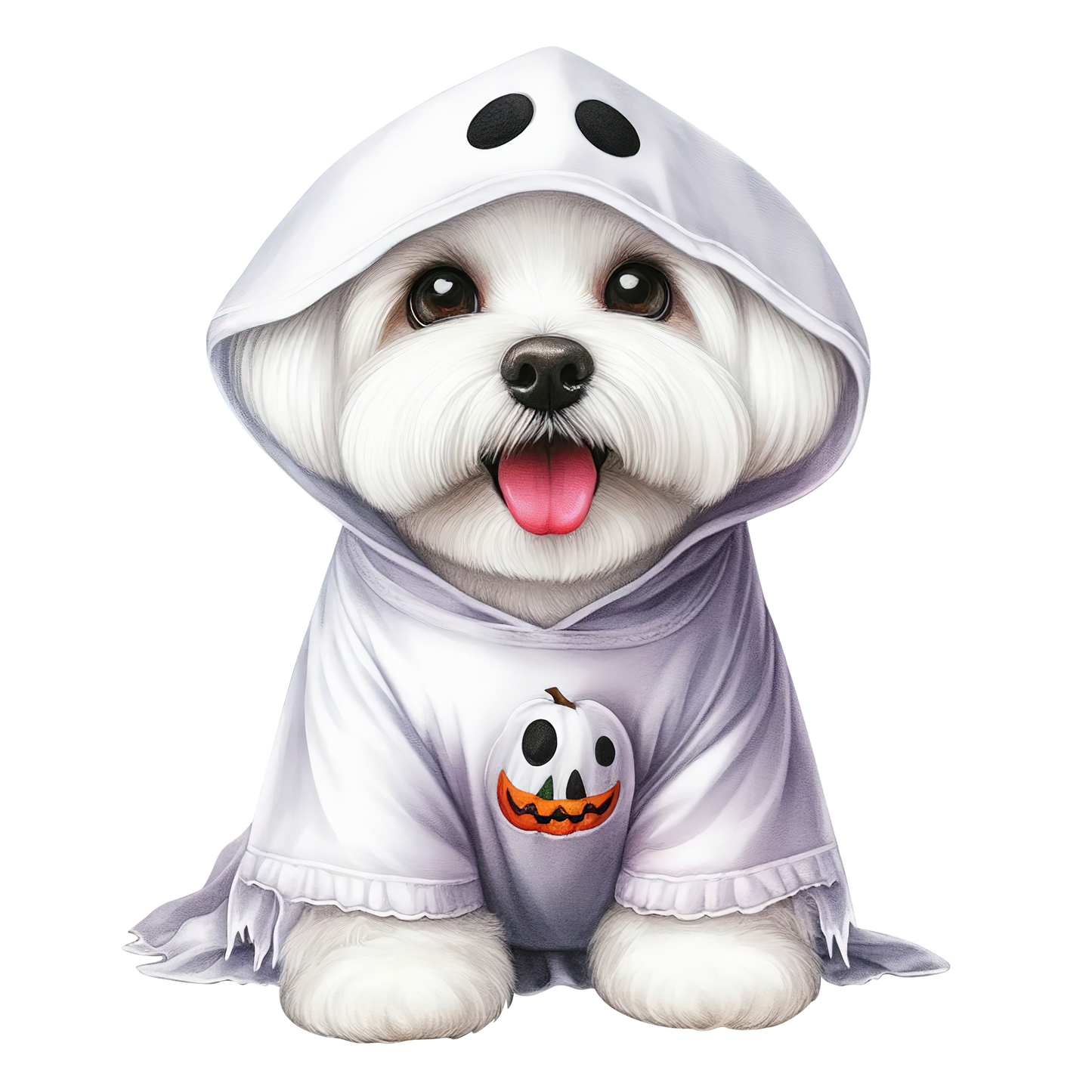 Halloween ghost dog SAND TEE SIZE SMALL