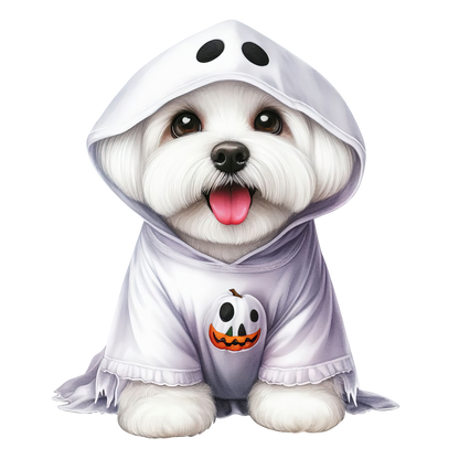 Halloween ghost dog SAND TEE SIZE XXL