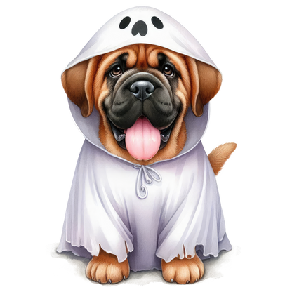 Halloween ghost dog SAND TEE SIZE XXL