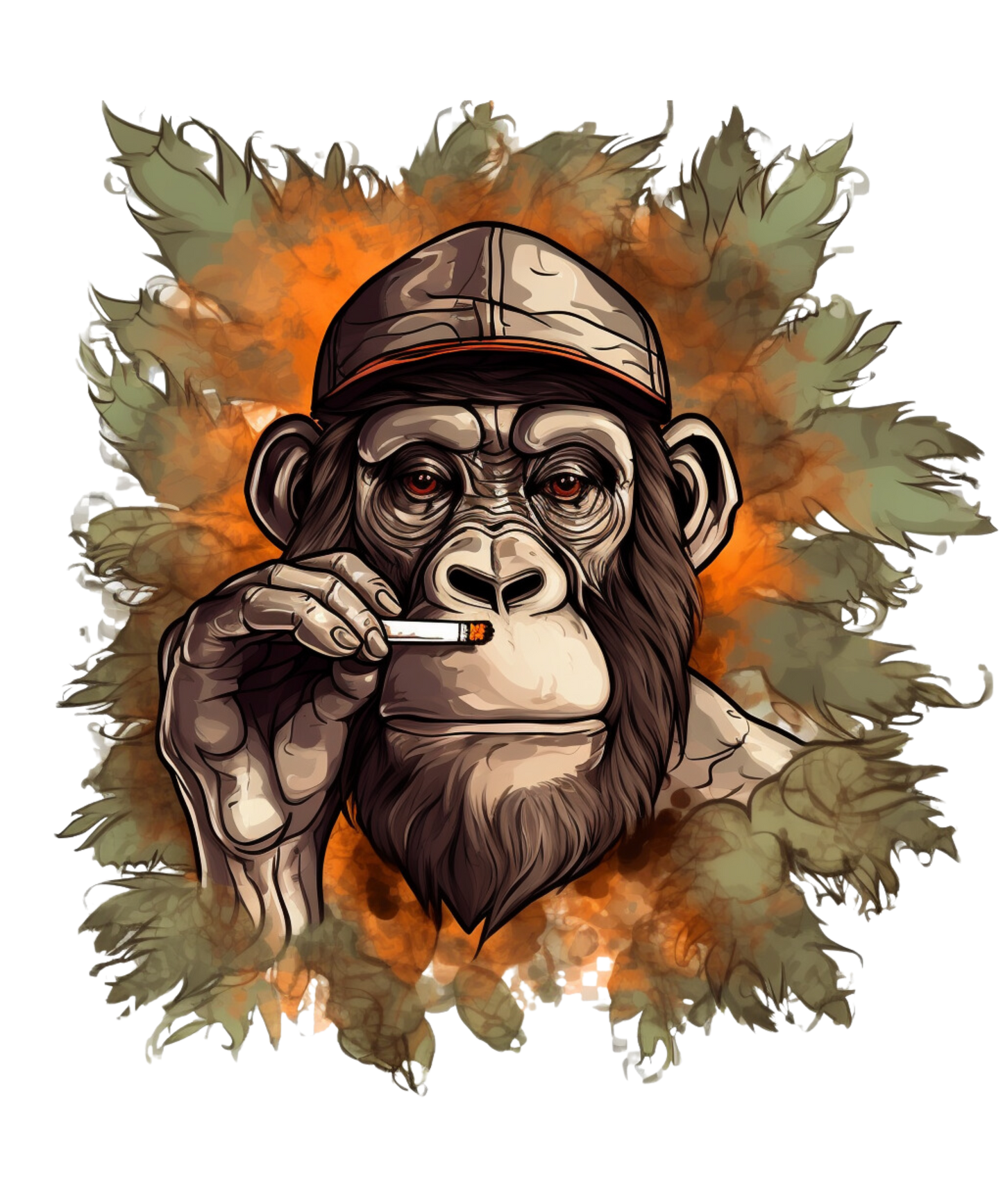 Smoking monkey DESIGN ONLY SUBLIMATION OR SCREENPRINT